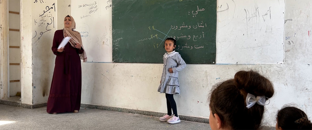 مارس 2025: أحد مراكز التعليم المؤقتة في قطاع غزة